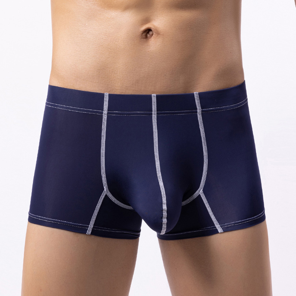 Pouch Boxer Pouch - アイスシルクメンズ下着ボクサーブリーフバルジポーチパンツ通気性凸型パンティー伸縮性男性用下着セクシーボクサーショーツ