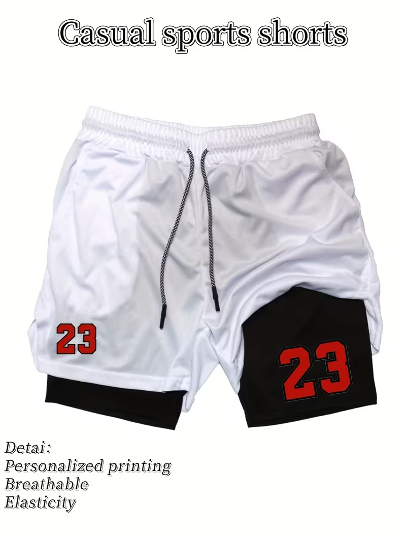 Compression Shorts Athletes - 2026年新作 メンズ速乾二重構造アスレチックショーツ 通気性ストレッチ弾性ジムランニングトレーニングコンプレッションショーツ