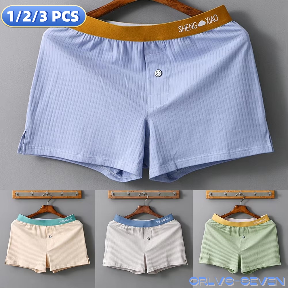 Trunk Breathable Men - メンズ通気性コットンボクサー,無地の下着,ルーズフィットパンツ,ショーツ,ホームウェア,1ピース,2ピース,3ピース