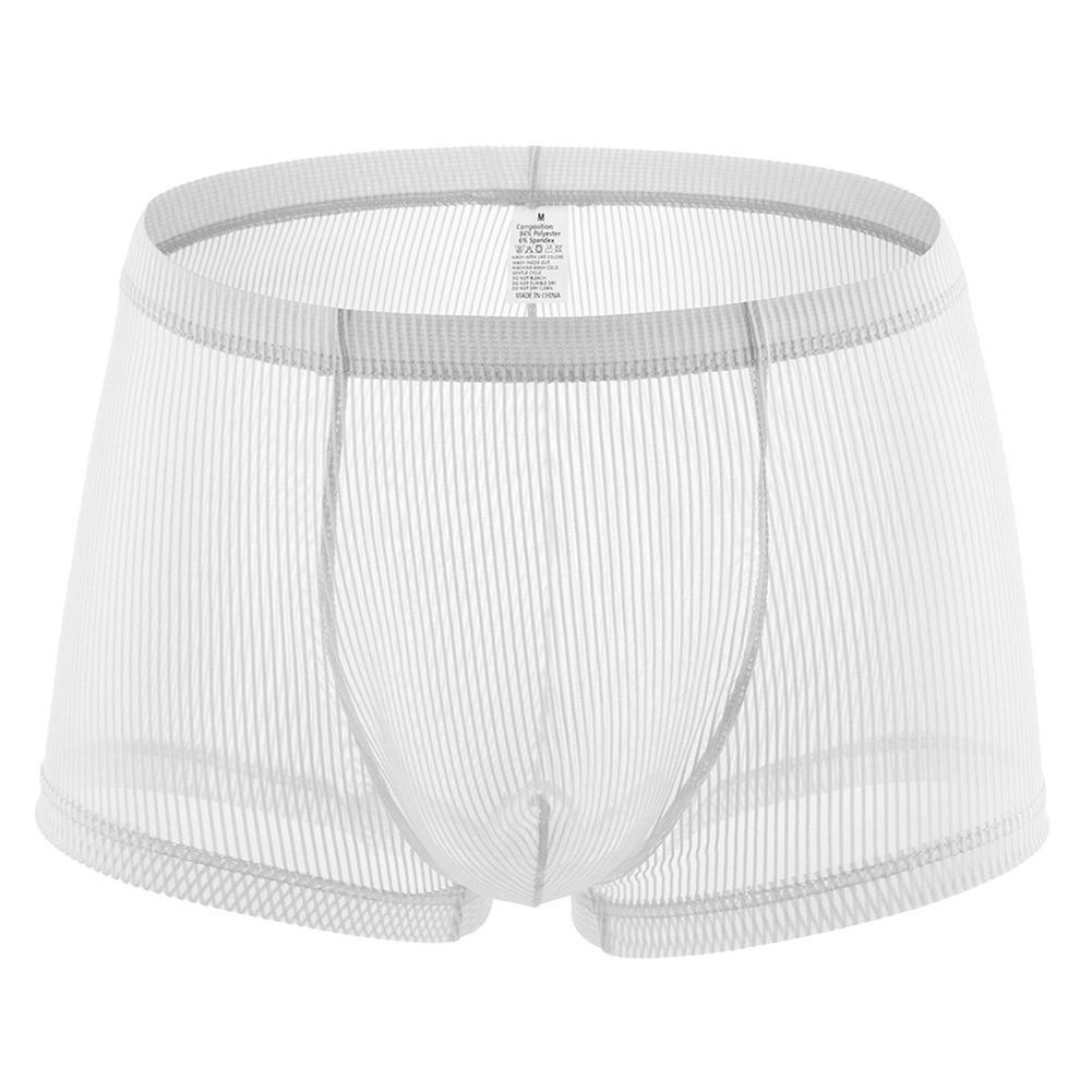 セクシーなボクサーパンツ男性メッシュ固体ボクサー下着 U ポ - Pouch Boxer Pouch のレビューと価格