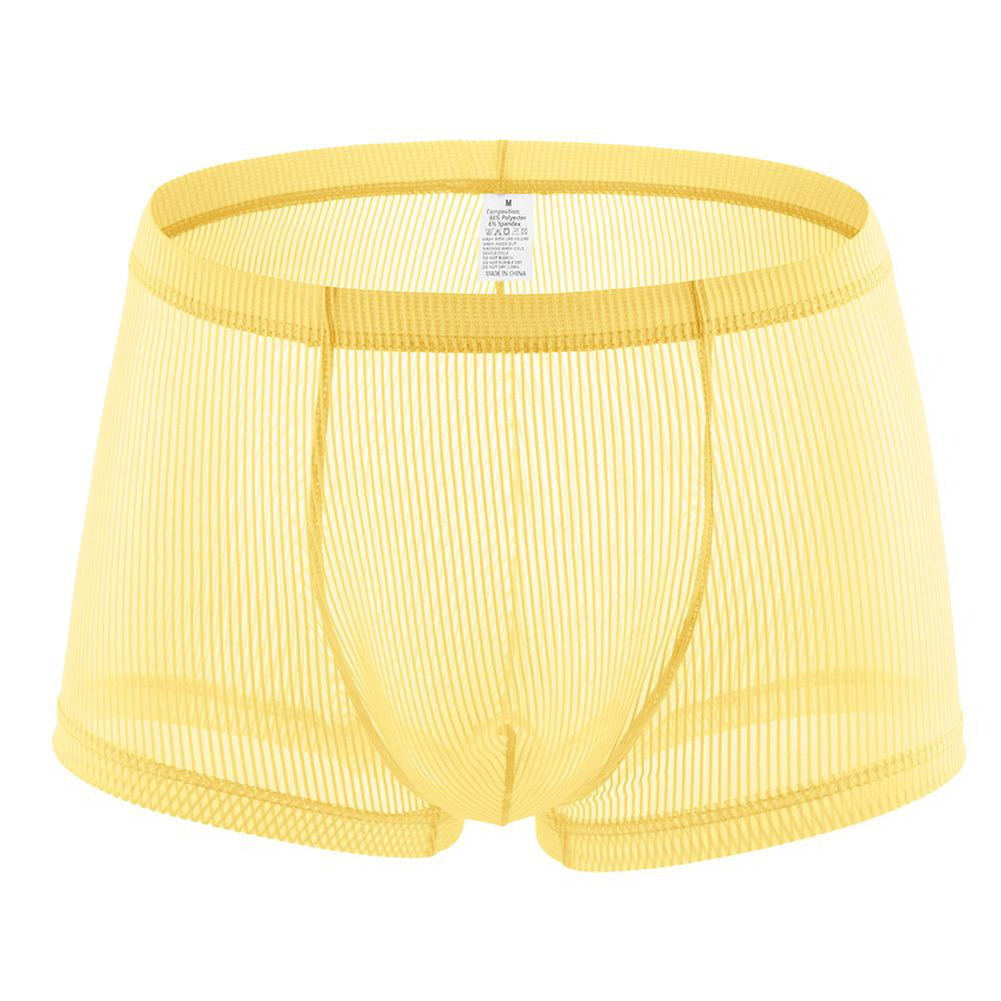 セクシーなボクサーパンツ男性メッシュ固体ボクサー下着 U ポ - Pouch Boxer Pouch のレビューと価格