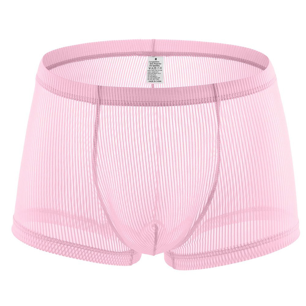 セクシーなボクサーパンツ男性メッシュ固体ボクサー下着 U ポ - Pouch Boxer Pouch のレビューと価格