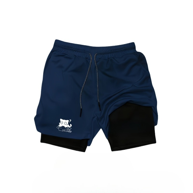 速乾性、通気性、2-in-1、二層構造スポーツショーツ、メン - Compression Shorts Athletes のレビューと価格