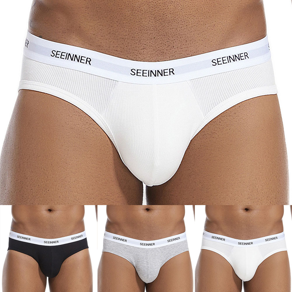男性の下着綿パンツブレストランクスローウエストランジェリーゲ - Pouch Boxer Pouch のレビューと価格