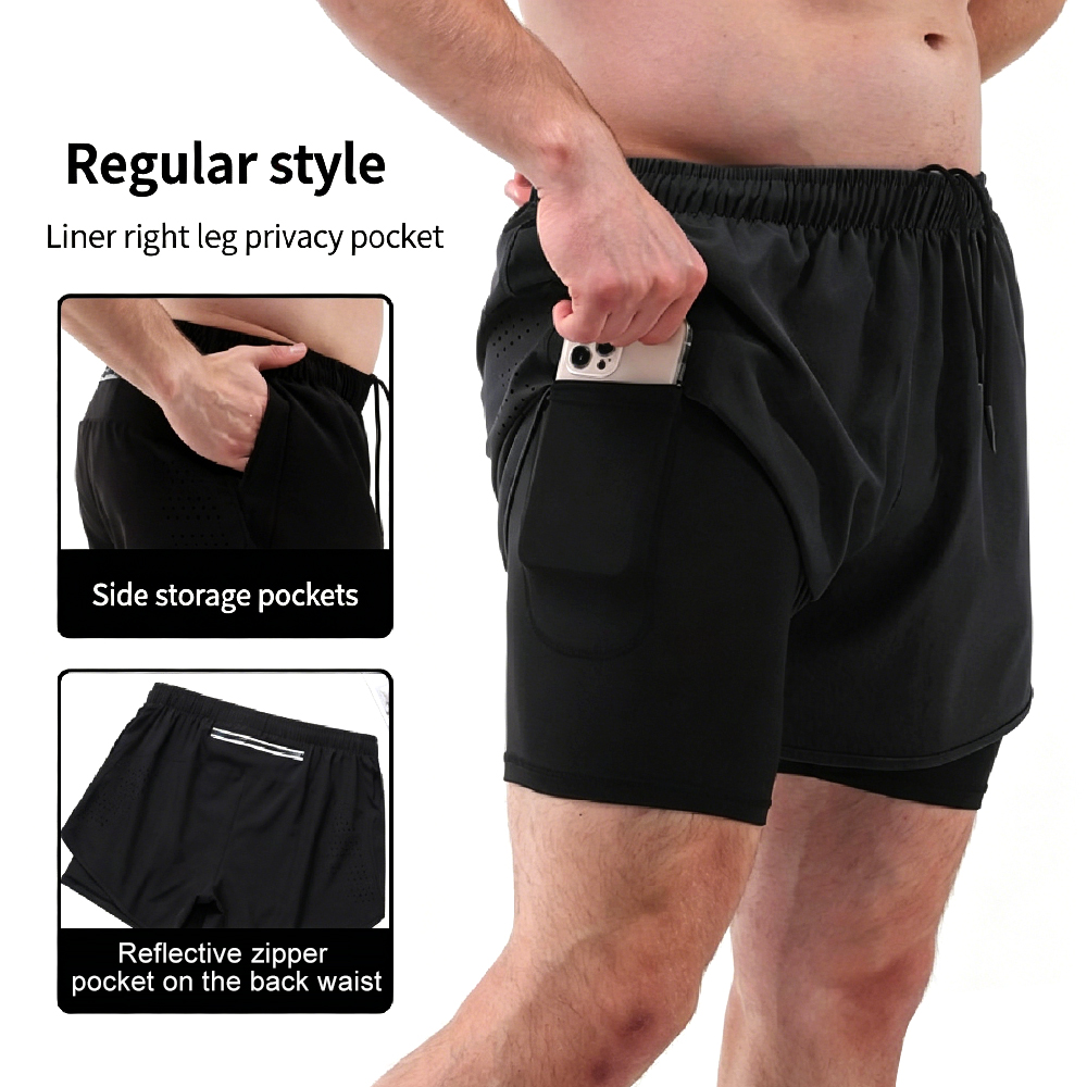 1 ピース メンズ 2 in 1 ランニングショーツ クイッ - Compression Shorts Athletes のレビューと価格
